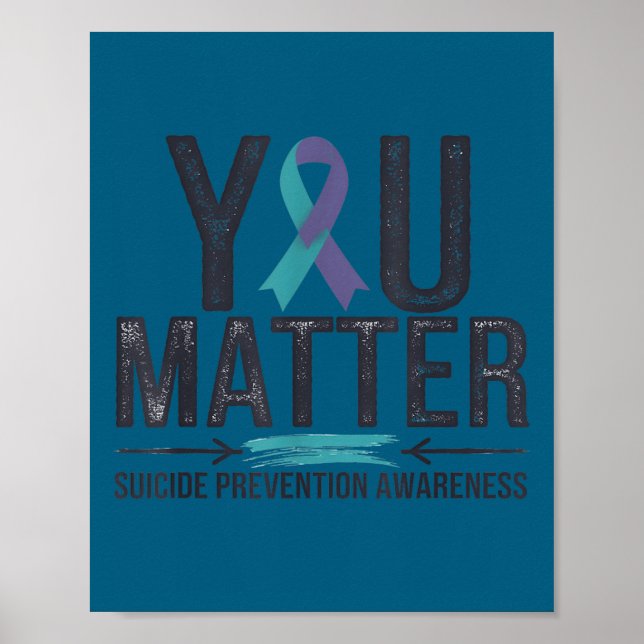 Affiche Suicide Prevention Awareness Teal &amp; Purple Rib (Devant)