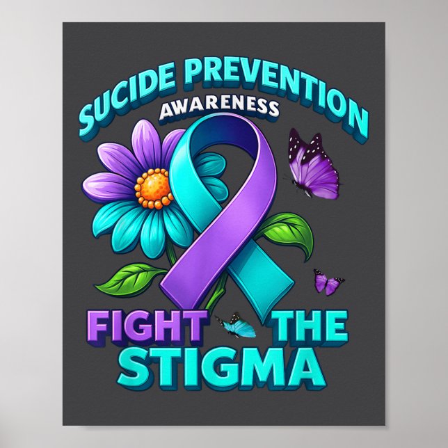 Affiche Suicide Prevention Suprt Fight Stigma Suicide Awar (Devant)