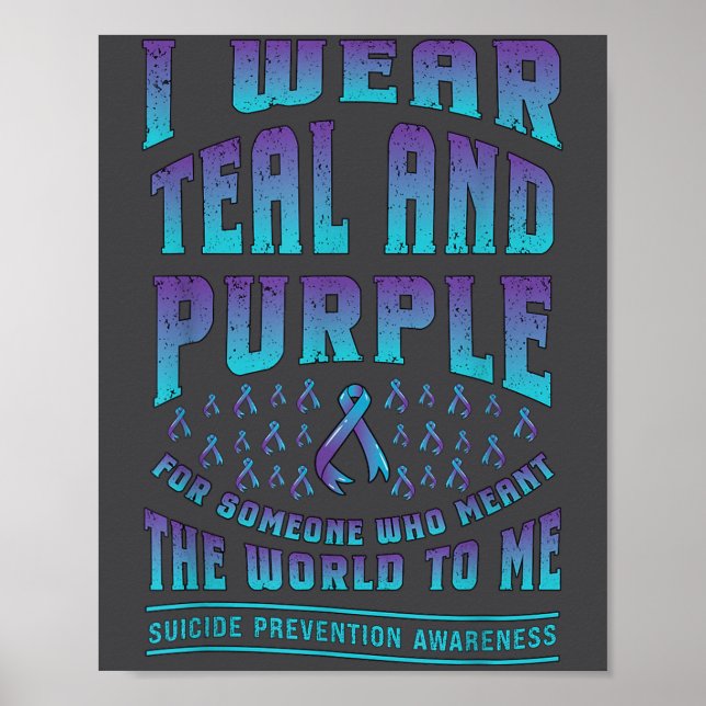 Affiche Suicide Prevention Wear Teal Purple For Someone Aw (Devant)