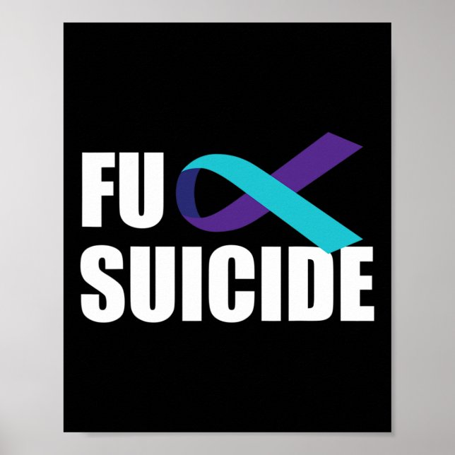 Affiche Suicide Sensibilisation au suicide Ruban Préventio (Devant)