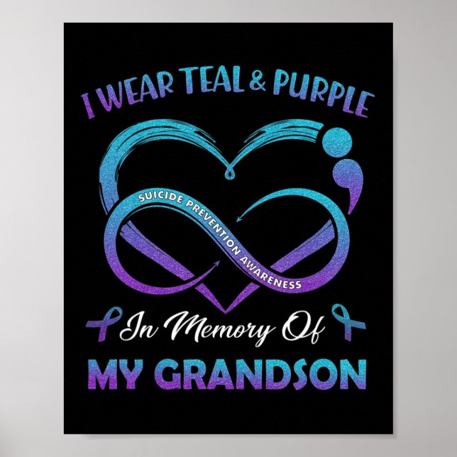 Affiche Suicide Sensibilisation Porter Turquoise Violet En (Devant)