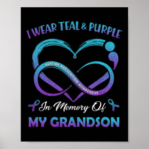 Affiche Suicide Sensibilisation Porter Turquoise Violet En