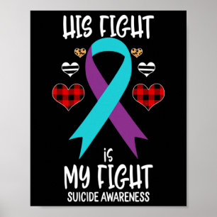 Affiche Suicide Sensibilisation Ruban Sa Lutte Est Mon Com