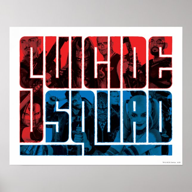 Affiche Suicide Squad | et logo bleu (Devant)