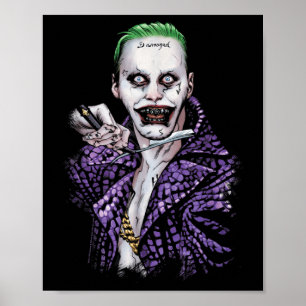 Affiche Suicide Squad Joker Blade Black T Shirt