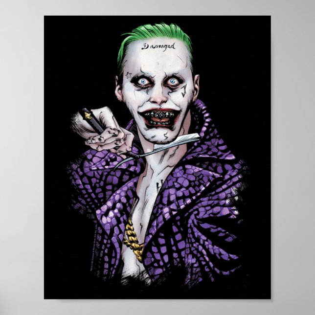 Affiche Suicide Squad Joker Blade Black T Shirt (Devant)