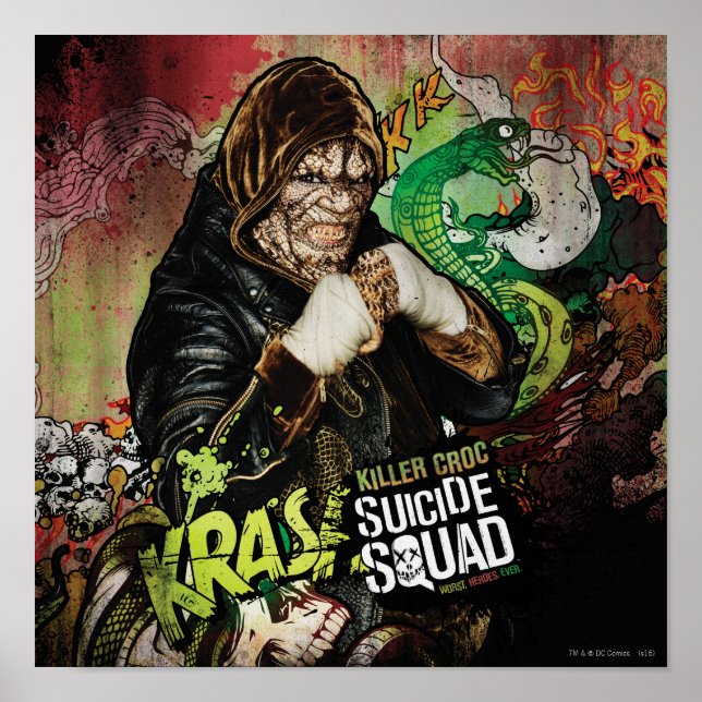 Affiche Suicide Squad | Killer Croc Character Graffiti (Devant)