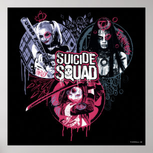 Affiche Suicide Squad Squad Girls Graffiti Badges