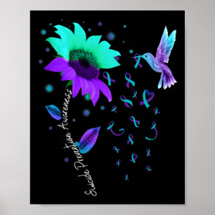 Affiche Suicide turquoise Et Violet De Tournesol Hummingbi