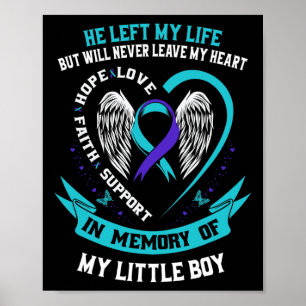 Affiche Suicide turquoise Violet Sensibilisation Petit Gar