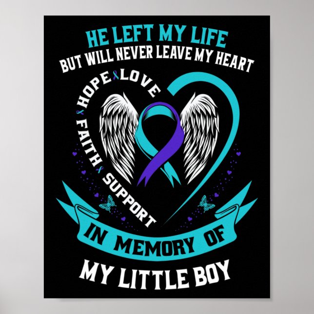 Affiche Suicide turquoise Violet Sensibilisation Petit Gar (Devant)