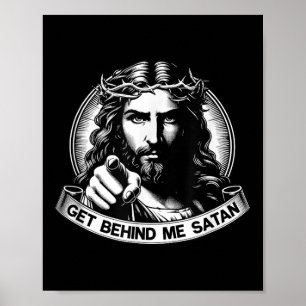 Affiche Suis-moi Satan Dieu Sauve l'Amérique Jésus Meme