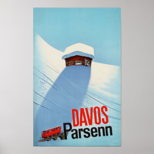 Affiche " Suisse : 2022/aujourd'hui - Davos Parsenn Bahn