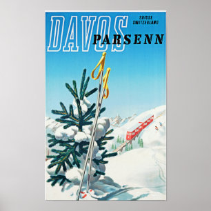 Affiche " Suisse : 2022/aujourd'hui - Davos Parsenn Winter