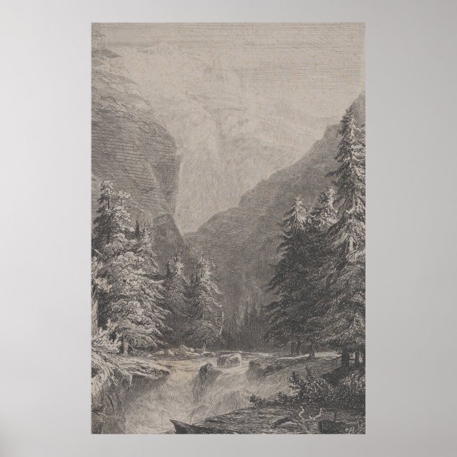 Affiche Suisse Alpes suisses Paysage Art (Devant)