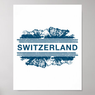 Affiche Suisse Alpes suisses Ski Souvenir Cadeau 