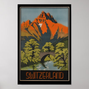 Affiche Suisse Alpes suisses Vintage voyage