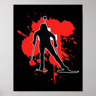 Affiche Suisse Drapeau Biathlonist - Biathlon Suisse