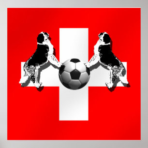 Affiche Suisse Football - Brésil 2014 Coupe du Monde Nati