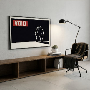 Affiche Suisse Minimaliste Noir Rouge Blanc Astronaute Esp