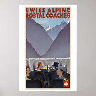 Affiche Suisse Postaux alpins suisses Anciens