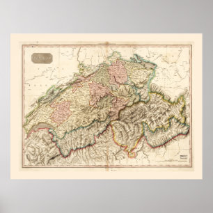 Affiche Suisse (Suisse) Carte c. 1818
