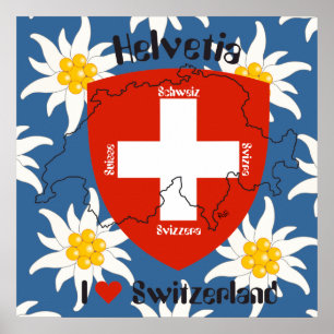 Affiche Suisse, Suisse, Svizzera, Svizra, Suisse