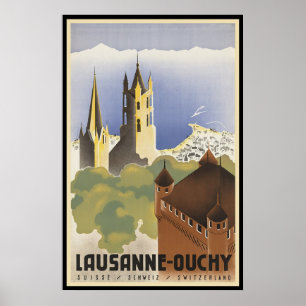 Affiche Suisse vintage Lausanne-Ouchy
