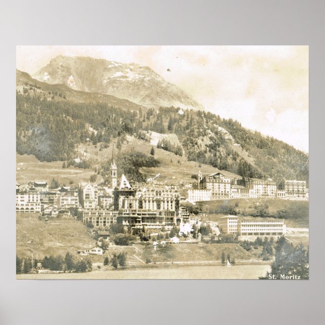 Affiche Suisse vintage, St Moritz 1906 (Devant)