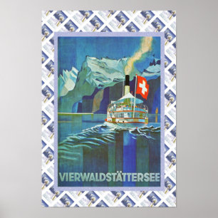 Affiche suisse vintage Vierwaldstattersee
