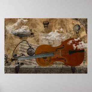 Affiche Suite Cello Steampunk