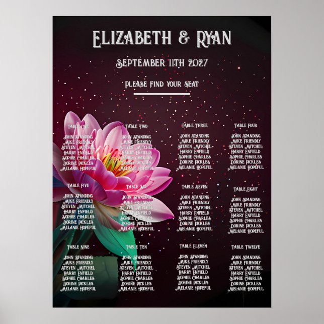 Affiche Suite de mariage Floral Lotus | Romance de la Nuit (Devant)