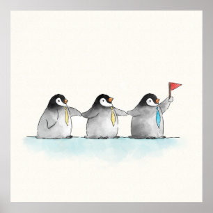 Affiche Suivez les pingouins Leader