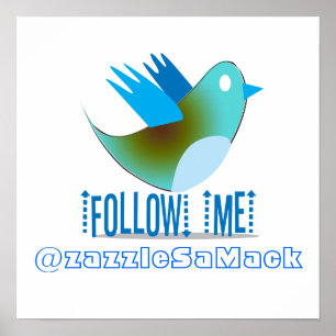 Affiche Suivez-moi @ votre adresse Twitter