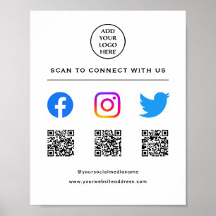 Affiche Suivez Scan Me Connecter Avec Nous Code QR Votre L