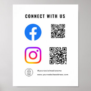 Affiche Suivez Scannez Connectez-vous avec nous Code QR Lo