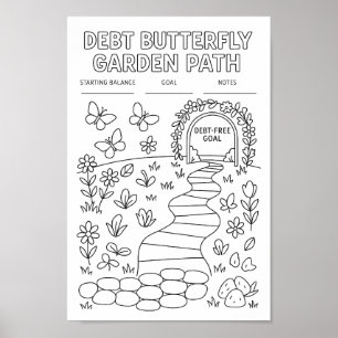 Affiche Suivi de chemin de jardin papillon de dette