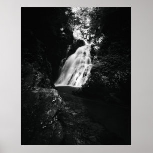 Affiche Šum cascade en noir et blanc