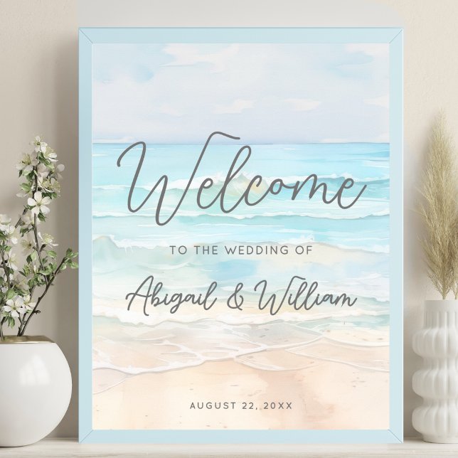 Affiche Summer Beach Wedding Welcome Sign (Summer Beach Wedding Welcome Sign)