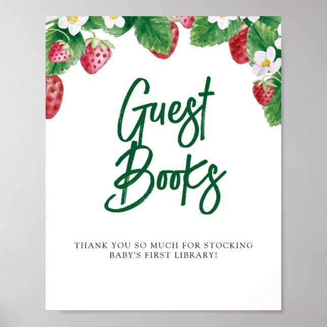 Affiche Summer Berry Sweet Guest Books Baby shower (Devant)