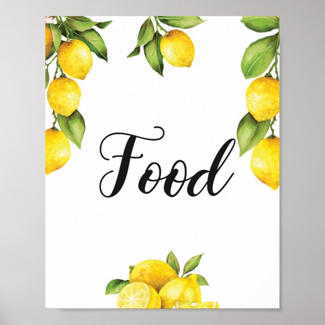 Affiche Summer Citrus Lemons Food Sign Baby Shower (Devant)