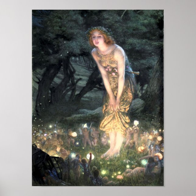 Affiche Summer Eve by Pre-Raphaelite Edward Robert Hughes (Devant)