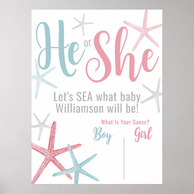 Affiche Summer Gender Reveal Party Vote Sign (Devant)