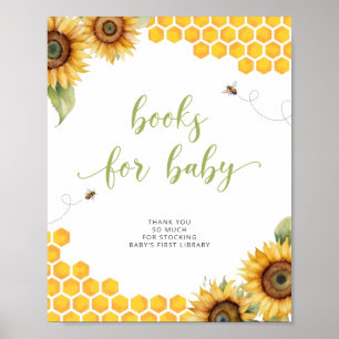 Affiche Summer Honey Bee Baby shower Livres Pour Baby Post