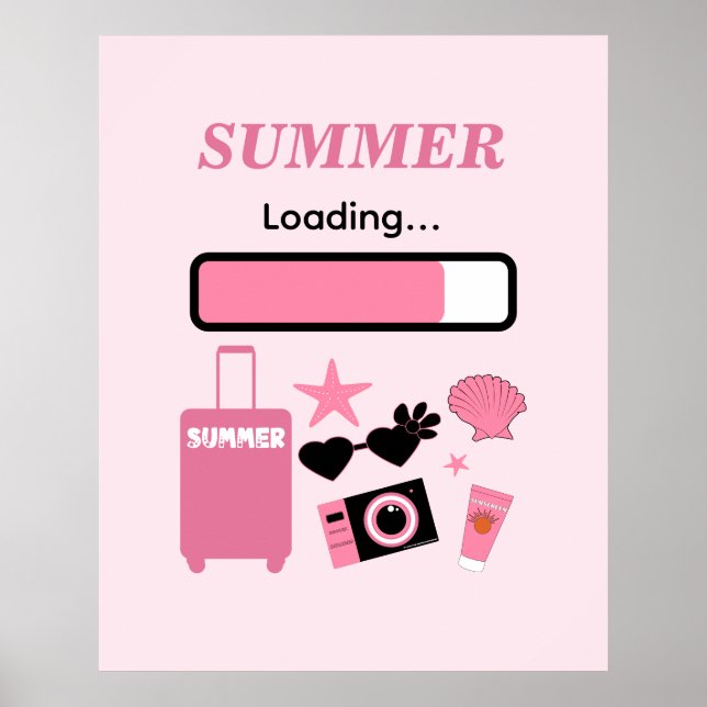 Affiche Summer Loading Pink Summer Wall Art (Devant)