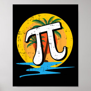 Affiche Summer Pi Day Retro Beach Math