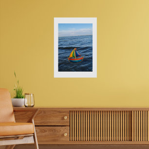 Affiche Summer Sailboat — colors on a journey
