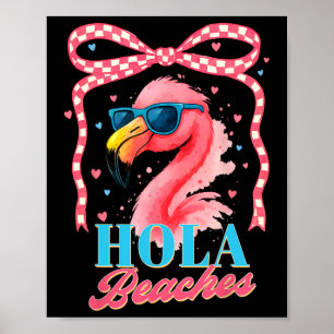 Affiche Summer Vibes Beach Flamant rose Coquette Heure d'é