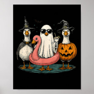 Affiche Summerween Goose Boo Ghost Citrouille Halloween Su