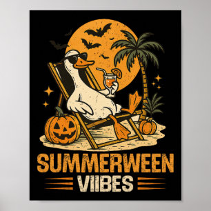 Affiche Summerween Goose Éffrayant Halloween Citrouille Be